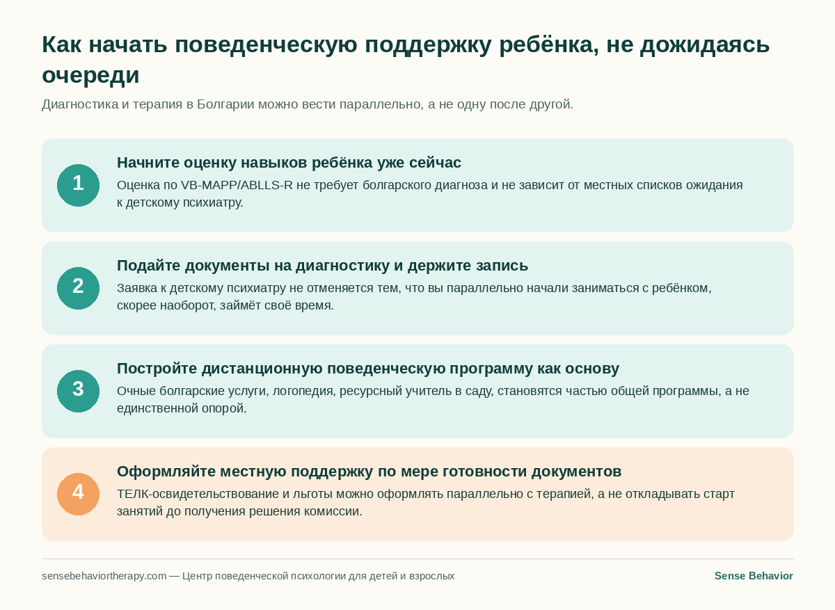 Схема из четырёх шагов: как начать поведенческую поддержку ребёнка в Болгарии, не дожидаясь очереди на диагностику